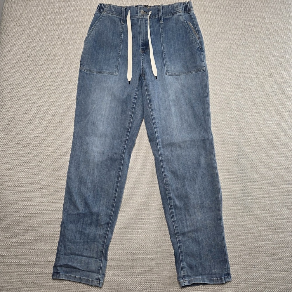 Judy Blue Jogger Jeans Women 9/29 Stretch Drawstring Medium Wash High Rise Denim - Picture 1 of 9